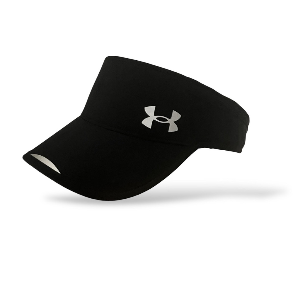 Under Armour Chill-Launch Black Visor White Logo Short-Curve-Brim Keep Head Cool